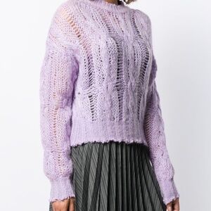 ACNE STUDIOS Lavender Kella Open Weave Cable Knit Sweater
